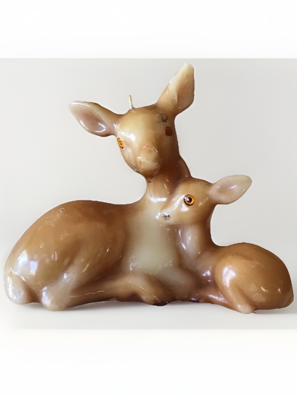 Vintage Deer & Fawn Hand Molded Farmhouse Cottagecore Candle
